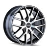 TR60 17x7.5, Bolt Pattern: 5x112/120, Offset: 42, BLACK/MACHINED FACE/BLACK RING,