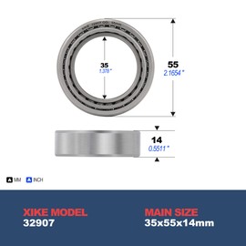 XiKe Pack of 2 32907 Tapered Roller Bearings 35 x 55 x 14 mm, Suitable for DIY, ATV, Car, Truck, Trailer Wheels, Gearbox & Engine, Industrial, Technology, Agriculture, Garden Machines and Reducers