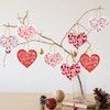 Happy Valentines Day Banner Red Glittery Paper Decorations Felt Garland