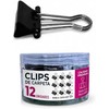 12pz Clips para Carpeta Grande 5 * 8cm Negros Clips