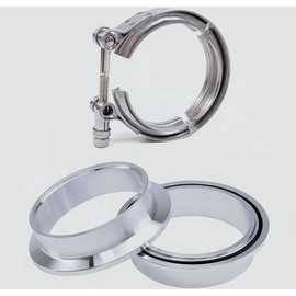 TMORACSIDSP 3"Inch Aluminum Flange and Stainless 304 V-Band Clamp for Turbo Intercooler Intake Piping