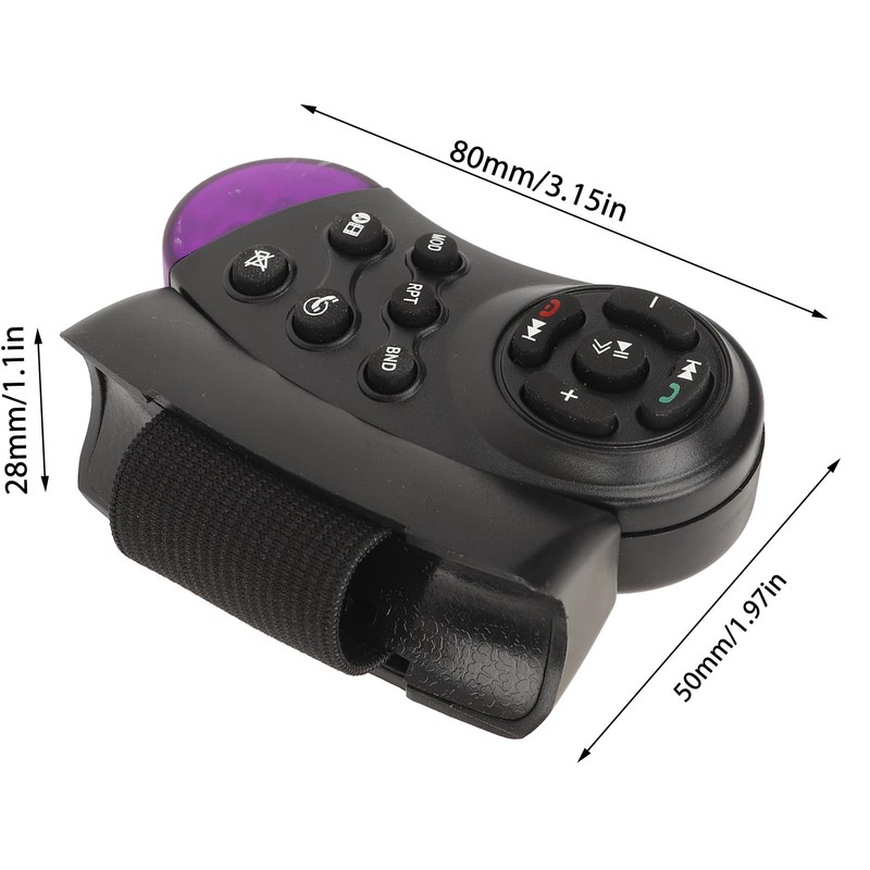 Powerful 2-DIN Car Steering Wheel Remote Control, 8 m Range,