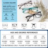 MARE AZZURO Large Square Reading Glasses +2.75 Men Lightweight Flexible