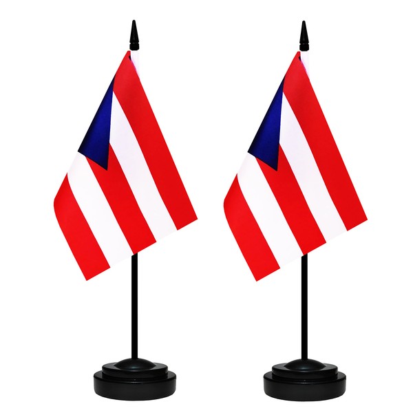Puerto Rico Desk Flag Set, 2 Pack Puerto Rican Table