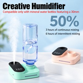 Portable Water Bottle ,Humidifier for Personal Spaces – Rechargeable Mist Maker with Night Light for Home and Office, Travel Humidifier