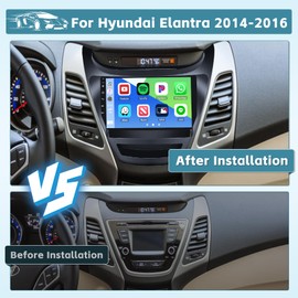 Hikity 4+64G Android 13 Car Stereo for Hyundai Elantra 2014-2016 Radio, 9 Inch IPS Touch Screen Radio with Wireless Apple Carplay Android Auto, Bluetooth GPS WiFi 36EQ DSP FM RDS SWC+Mic, Backup Cam