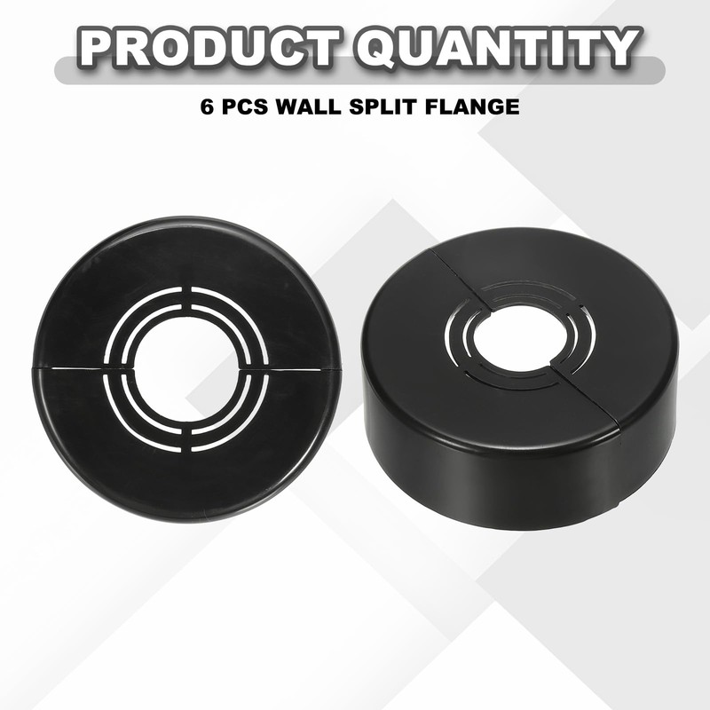 sourcing map 6pcs Wall Split Flange 0.98" (25mm) Plastic Round