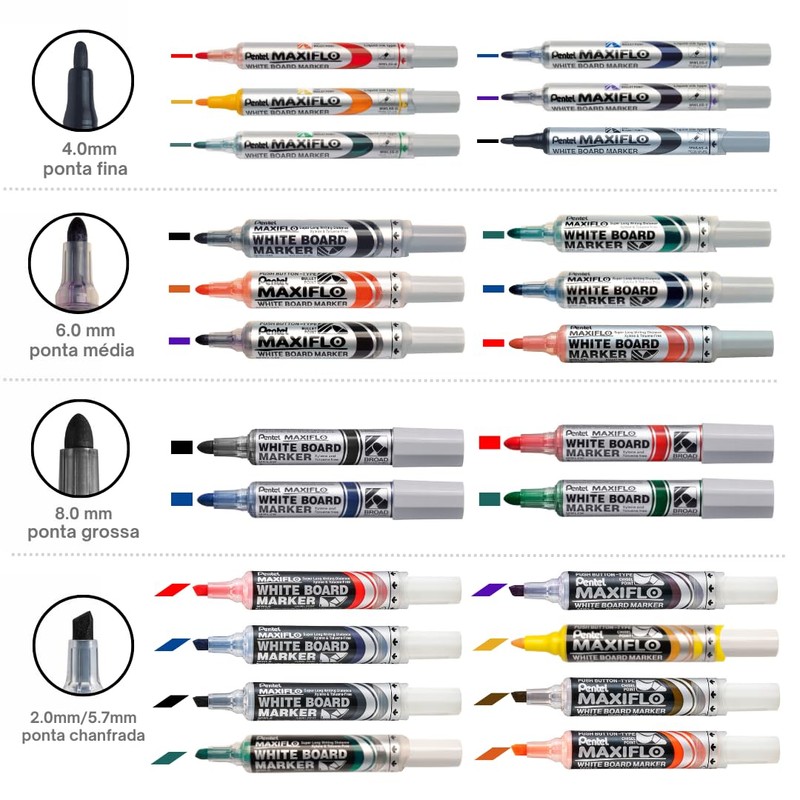 Pentel Maxiflo Dry Wipe Medium Bullet Point Marker - Black