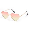 FEISEDY Heart Shaped Polarized Sunglasses Metal Frame Stylish Love Sun