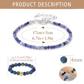 ZENGSING Elastic Natural Stone Ring, Natural Stone Bracelet for Women, Beads Elastic Ring Ball Bracelet Set, Ring Elastic Women's Adjustable Gemstone Bracelet for Women Girls, Crystal, No Gemstone
