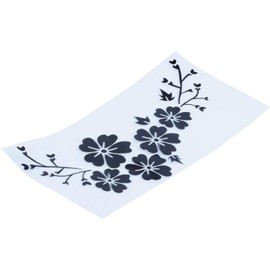 Liseng Black Decal Flower Sticker Waterproof Removable Vehicle Strip Cover