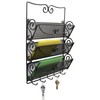 DecoBros Wall Mount 3 Tier Letter Rack Organizer w/Key Holder,