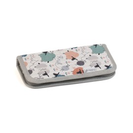 Hobby Gift Crochet Case - Elasticated Crochet Hook Storage - 100% Cotton Hard Zippered Case - 10 x 20 x 3cm - Knit Happens