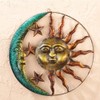 HOMSFOU Sun and Moon Metal Wall Decor 29cm Moon Sun