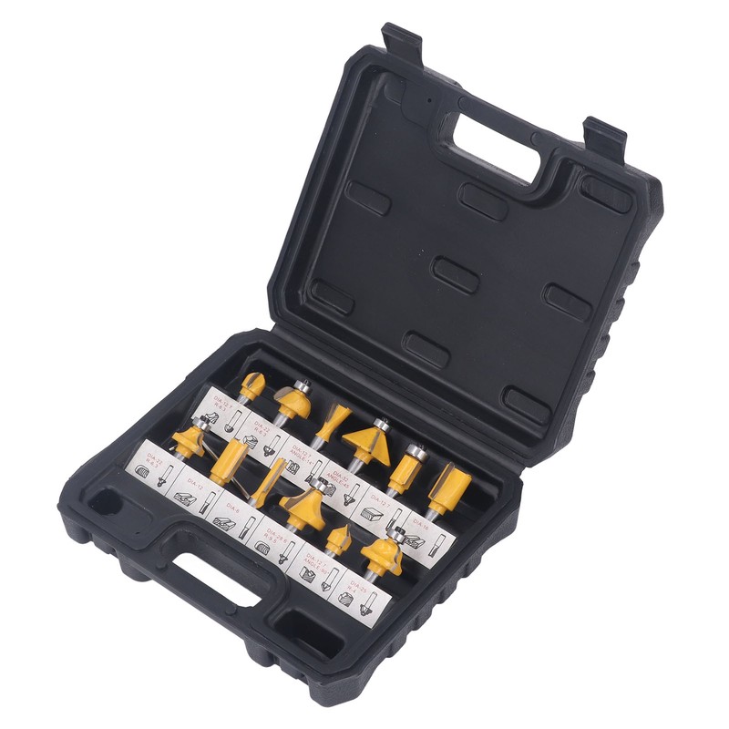 12PCS Router Bits 8mm Shank Carbide Blade Woodworking Milling Cutter