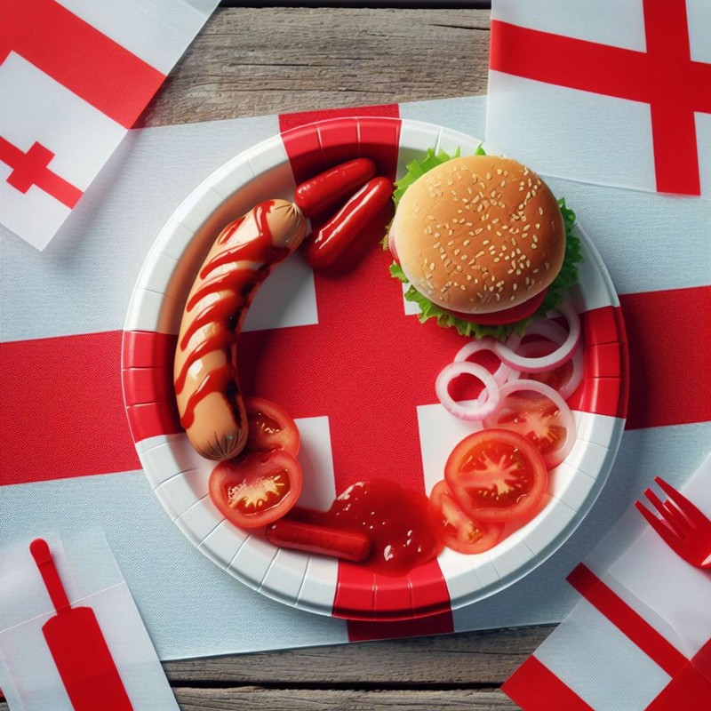 Lizzy 20Pcs England Paper Plates | St George Party Supplies