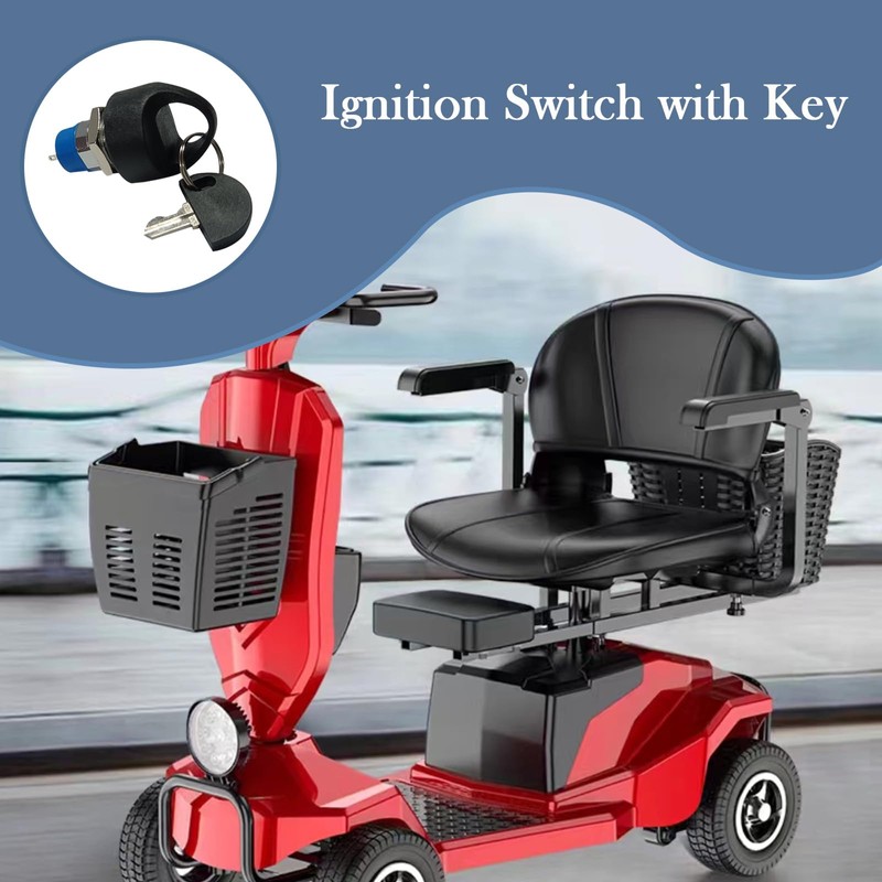 Mobility Scooter Key Switch, Ignition Starter On Off Switch Lock,