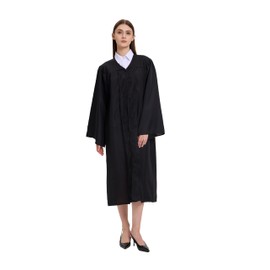 HX Graday Unisex Matte Graduation Gown,Choir Robe for Church,Judge Robes,Pulpit Robe Pastor Baptism, Balck, 42 Plus