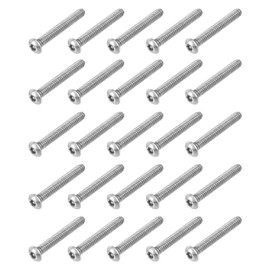 uxcell 25Pcs #6-32 x 1 Torx Security Machine Screws, 304 Stainless Steel Button Head Screws Bolt Tamper Resistant for Anti-Theft Tamper Proof, Silver