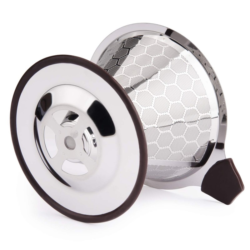 FOXAS Pour Over Coffee Filter Dripper, Reusable Stainless Steel Metal