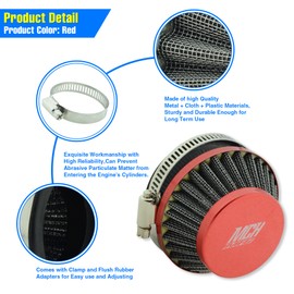 MCHMFG 58mm Air Filter for Dellorto SHA Carb Carburetor Tomos A35 Minarelli Puch Moped 47cc 49cc Mini Pocket Dirt Bike (Red), MCH1AAO008