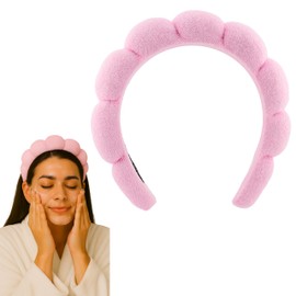 2 ORCHIDS Skincare Headband - Hair band for Washing Face & Makeup Headband for Women - Terry Cloth Hairband for Spa & Skincare Routines - Perfect for Face Wash & Makeup Application (Pastel Pink)