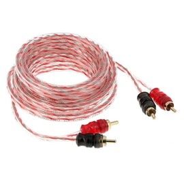 maxxcount 2-Channel RCA Cable 3 m Transparent Red with Short Connectors RCA Cable