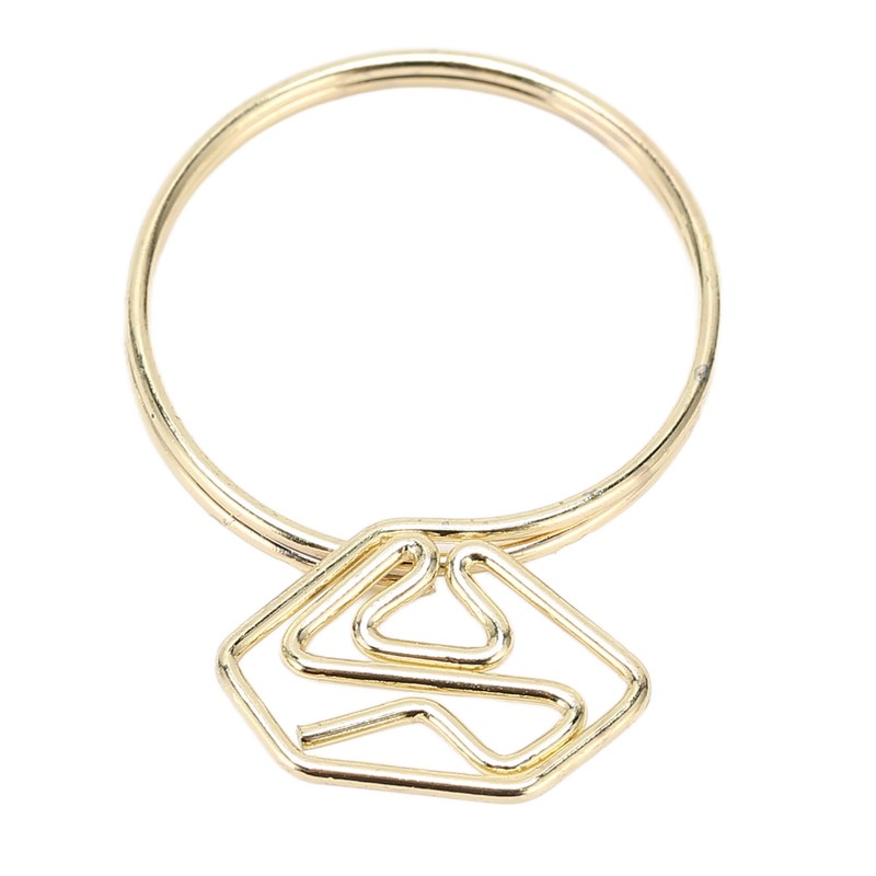 100Pcs Cute Paper Clips Ring Style Anti Slip Sturdy Electroplated
