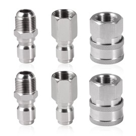 SPEEDWOX 3/8-Inch Stainless Steel Quick Connect Pressure Washer Male and Female Hose Adapter Set NPT Tool Daily Pressure Washer Connect Plug, 5000 PSI, 6-Pack