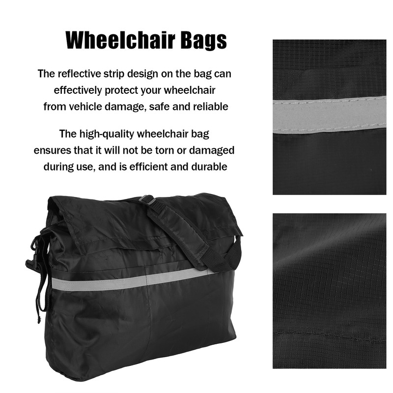 Wheelchair Back Hanging Bags Large Capacity Storage Pouches with Single