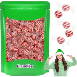 The Dreidel Company Christmas Red and White Peppermint Balls Holiday Hard Candy, Individually Wrapped (1 Pound)