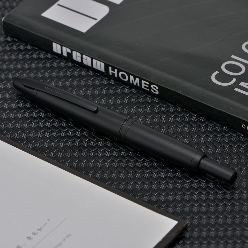 Jinhao 10 Press Fountain Pen Matte Black Retractable Fine Nib