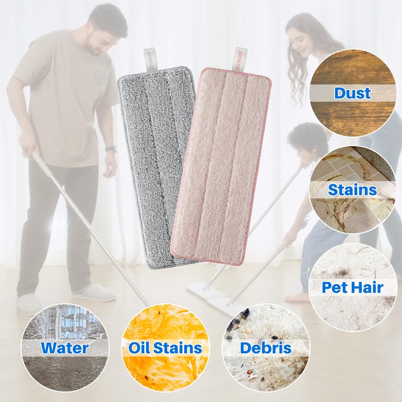JOYMOOP Microfiber Mop Pads, Mop Head Replacement for JOYMOOP 13-inch