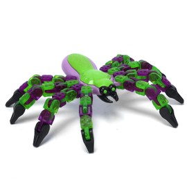Zing KLiXX Spider Green– Stop Frame Animation and Fidget Toy with 200 Points of Articulation, Click Connect Fidget Animate