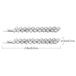 1 hair jewelry bobby pins Set 2 Pairs Rhinestone Hair Clips Clear Crystal Hair Barrette Pins Beautiful Rhinestone Bobby Pin Hair Jewelry Accessories for Women bobby pins decorative rhinestone Silver