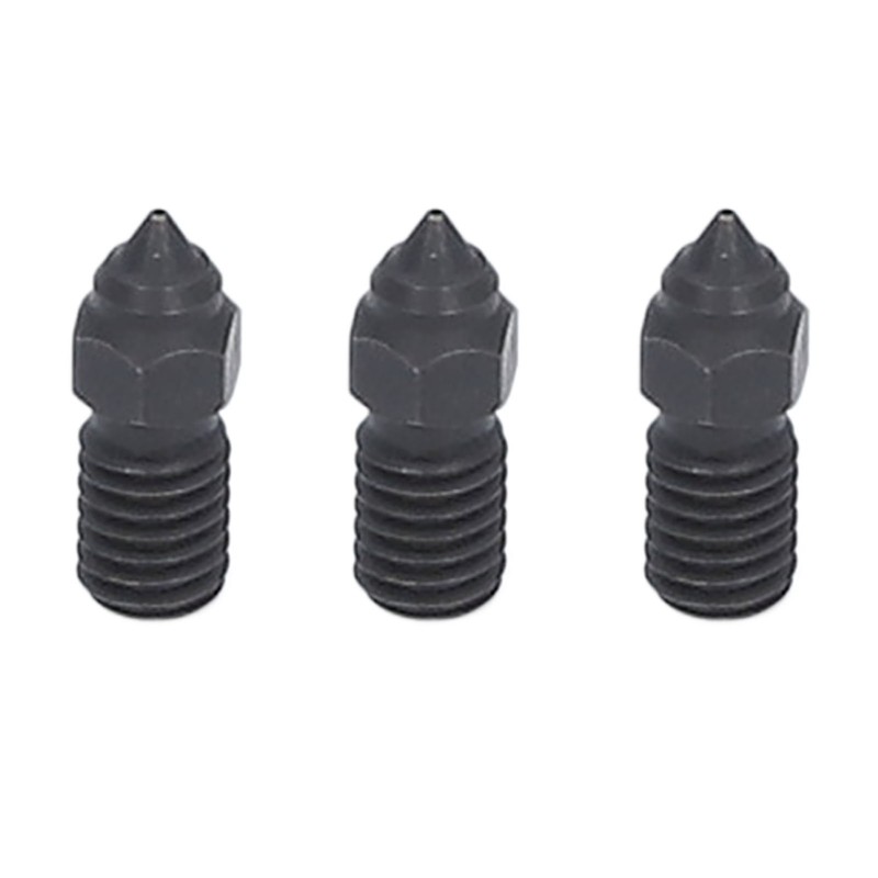 3 Pcs 3D Printer Nozzle M6 Hardened Steel Heat Resistant