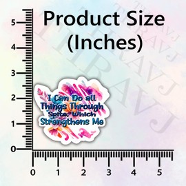 (3Pcs) I Can Do All Things Through Spite Which Strengthens Me Humorous Motivational Quotes Vinyl Stickers Durable for Laptops Water Bottles Phones Tumblers Notebooks Cars Mugs Size 3 x 3 Inch