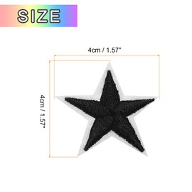MECCANIXITY Star Iron on Patches Embroidered Sew Patches Appliques 4x4cm Garment Iron On Star Appliques for Clothing Repair Backpack Shoes Decoration Black Pack of 30