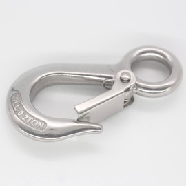 INCONTESTA 2 Pack 440 lbs Work Load (0.2T) Grab Hooks, Slip Hooks, 304 Stainless Steel Swivel Eye Lifting Hook, Round Fast Eye Safety Snap Hook