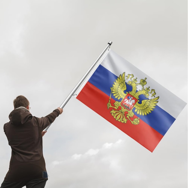 Masquita Double Sided Russia with Eagle Flag 2x3FT,220D Heavy Polyester