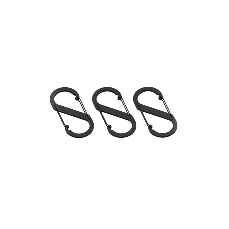 Aluminium S-Shaped Carabiner Hooks, 88mm x 40mm, Set of 3,