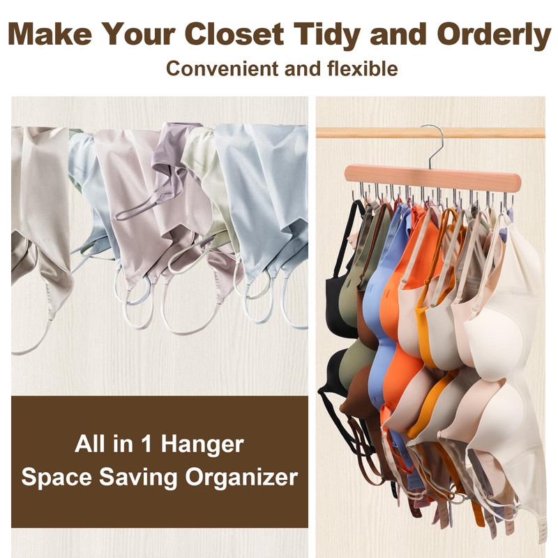 2 Pack Tank Top Hanger, 40 Hooks Large Capacity Bra