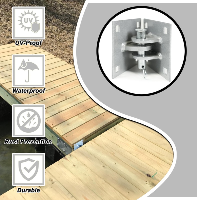 Joewuzun 2pcs Floating Dock Hinge Heavy Duty Dock Hardware Brackets