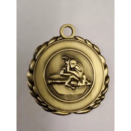 n/a Large 2-1/8" Wrestling medal, Gold, team or individual award, with engraving