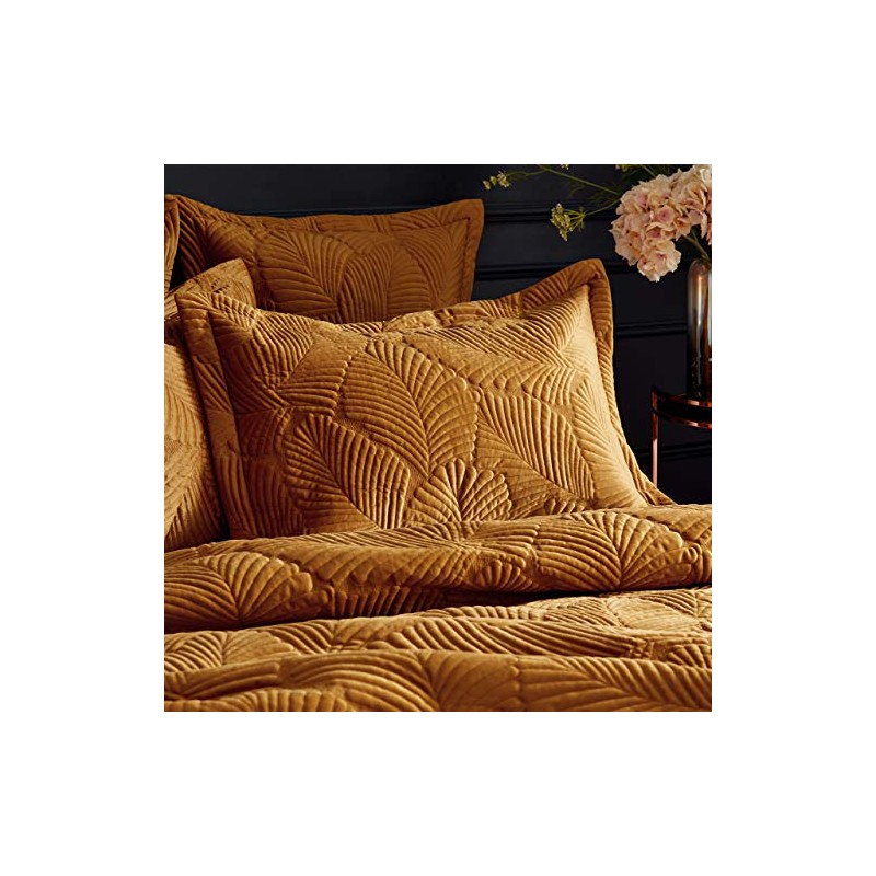 Paoletti Contemporary Palmeria Oxford Pillowcase, Gold, 50 x 75cm