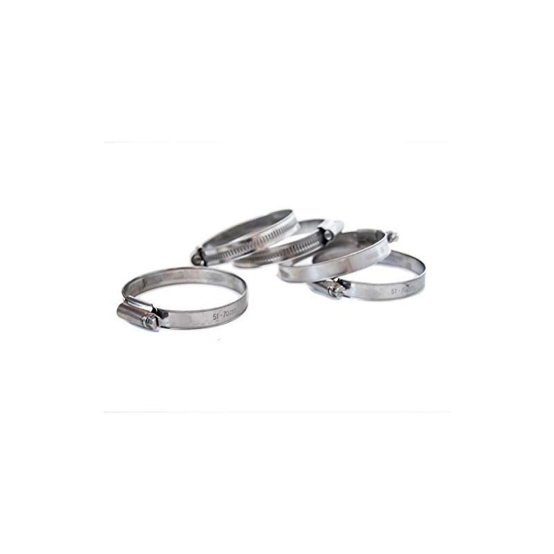 Pisces 5 Pack - 51-70mm Stainless Jubilee Clips to Fit