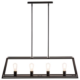 Lorenzi 4 Light Kitchen Island Pendant - Bronze w/LED Bulbs - Linea di Liara LL-P12-6DB-LED