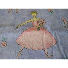 Fabric Traditions 1999 Pink & Lavender Ballerinas Glitter Slippers BTHY 18x45"