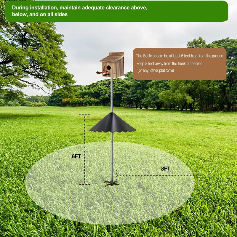 Btfcrochook Squirrel Proof Baffle for Bird Feeder Pole, 16 Inch