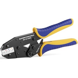 haisstronica Crimping Tool For Heat Shrink Connectors-AWG 26-10 Ratchet Wire Terminal Crimper-Ratcheting Crimper Tools-Available For Insulated Nylon Connectors and Electrical Wire Connectors HS-8327